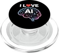 Adoro la progettazione tecnologica del cervello neurale con intelligenza artificiale PopSockets PopGrip per MagSafe