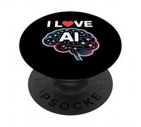 Adoro la progettazione tecnologica del cervello neurale con intelligenza artificiale PopSockets PopGrip Adesivo