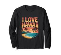 Adoro l'avventura al Tramonto Tropicale delle Hawaii Maglia a Manica