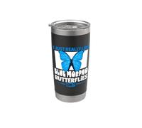 Adoro le farfalle morpho blu Bicchiere termico in acciaio inox doppia parete