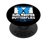 Adoro le farfalle morpho blu PopSockets PopGrip Adesivo