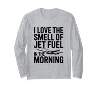 Adoro l'odore del Carburante per Aerei al Mattino, Divertente Maglia a Manica