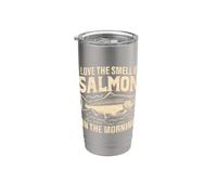 Adoro l'odore del salmone nella pesca al salmone del mattino Bicchiere termico in acciaio inox doppia parete