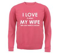 Adoro Quando Mia Moglie Mi Lascia Guardare Il Cricket - Felpa Per Adulti - Ashes