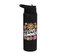 Adoro Summer Hibiscus Sun Fun Time Stainless Steel Insulated Water Bottle