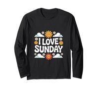 Adoro Sunday Sunflower Cloud Art Maglia a Manica