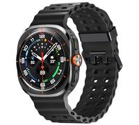 Adorve Compatibile con cinturini Galaxy Watch Ultra da 47 mm (2024) da uomo e da donna, in morbido silicone robusto, impermeabile e traspirante, stile oceanico, per Samsung Galaxy Watch 7 Ultra, nero