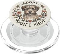 Adotta non fare acquisti | Salvataggio del cane floreale vintage - Boho PopSockets PopGrip per MagSafe
