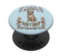 Adotta non fare acquisti | Salvataggio floreale del cane - Cottagecore PopSockets PopGrip Adesivo