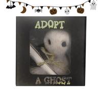 Adotta un fantasma - Adotta un fantasma in una scatola, piccola pergamena con un piccolo rotolo | Manichino fantasma soprannaturale in feltro come compagno, spaventoso decorazione di Halloween