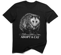Adotta Un Gatto Possum Meme Maglietta Grafica (3XL, Nero)