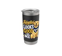 Adottato sembra buono su di me per gli amanti del laboratorio giallo Puppy Rescue Bicchiere termico in acciaio inox doppia parete