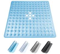 ADOV Tappetino Doccia Antiscivolo, 53 x 53 cm Quadrato Tappeto Vasca con Forti Ventose e Fori di Drenaggio, Lavabile in Lavatrice, Asciugatura Rapida, Antimuffa, Tappeto Bagno Sicuro Antiscivolo