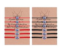 ADRAMATA 12Pcs Malocchio Braccialetti Donna Uomo Occhio Turco Braccialetti Intrecciati Regolabili Braccialetti Set Amicizia Bracciale Nudo Malocchio Bracciale Fortuna Turchi Occhio di Allah Gioielli