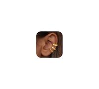 Adramata 3Paia Ear Cuff Orecchini Donna Oro/Argento Orecchinia Senza Buco Regolabile Orecchini Clip Ipoallergenici Orecchino Finti Non Piercing per Helix Cartilagine