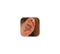 ADRAMATA 4 Paia Ear Cuff Orecchini Senza Buco Donna - Regolabili Clip in Oro 14K/Argento, Orecchini Finti Ipoallergenici per Cartilagine, Non Piercing Earcuffs con Custodia Regalo
