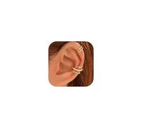 ADRAMATA 4 Paia Ear Cuff Orecchini Senza Buco Donna - Regolabili Clip in Oro 14K/Argento, Orecchini Finti Ipoallergenici per Cartilagine, Non Piercing Earcuffs con Custodia Regalo