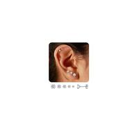 ADRAMATA 5 Paia Orecchini In Acciaio Inossidabile 316L CZ Per Donna Uomo Cartilagine Helix Ear Studs Piercing Round Cubic Zirconia Ball Screw Backed Earring Barbell Flat Back