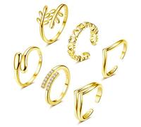 ADRAMATA 6 Pz 14 K Gold Filled Anelli da Piede per Donna Cuore del Fiore Aprire Toe Anelli Pollice Regolabile Anelli Oro Toe Anelli Set Spiaggia di Estate del Piede Gioielli