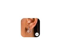 Adramata Argento 925 Orecchini a Cerchio con Cuore Placcati in Oro 14K - Piccoli Anallergici Pendenti in Rosa