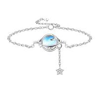 Adramata Bracciale Donna Argento 925 Pietra di Luna Braccialetto Lucido Donna Braccialetti di Amicizia Regali per Sua Festa della Mamma Regali Migliore Amico Regalo Donna Compleanno
