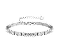 ADRAMATA Bracciali Donna Tennis Bracciale Donna Argento Oro Sparkle Zircone Braccialetti Regolabili Regalo Gioielleria,S4