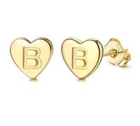 Adramata Orecchini Donna Argento 925 con Lettere, Orecchini Bambina Anallergici, Orecchini a Forma di Cuore, Orecchini Piccoli per Donna Ragazza, Regalo per Lei (Lettera A-Z),G2