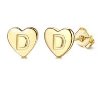 Adramata Orecchini Donna Argento 925 con Lettere, Orecchini Bambina Anallergici, Orecchini a Forma di Cuore, Orecchini Piccoli per Donna Ragazza, Regalo per Lei (Lettera A-Z),G4