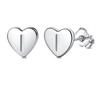 Adramata Orecchini Donna Argento 925 con Lettere, Orecchini Bambina Anallergici, Orecchini a Forma di Cuore, Orecchini Piccoli per Donna Ragazza, Regalo per Lei (Lettera A-Z),S9