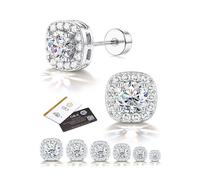 Adramata Orecchini Moissanite Donna Uomo, Orecchini Punto Luce Argento Sterling 925 Ipoallergenici Orecchino Diamante Simulato Placcato Oro Bianco 14K, Moissanite Colore D VVS1