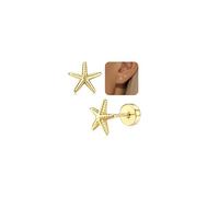 Adramata Orecchino Argento 925 Orecchini Borchie Anallergici e Leggeri Orecchino con Stelle Marine/Fiocco/Croce Piercing alla Cartilagine Helix Gioielli per Donna Ragazze Oro/Argento