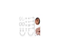 ADRAMATA Piercing Orecchio Chirurgenstahl Set Orecchini Anallergici Donna Orecchini Cerchio Piercings Naso Labbro Senza Filo Cartilagine Helix Piercing Trago Conch Piercings