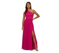 Adrianna Papell Abito da Donna in Chiffon Monospalla, Magenta Brillante., 46