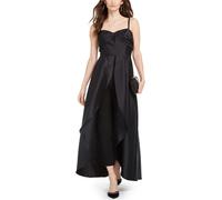 Adrianna Papell Jumpsuit in Crepe Nera con Zip Spalline Sottili Taglie 2,4,8
