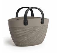 BORSA MARE LINDA BAG CON MANICO MARRONE COLORATA VIMINI ITALY POKET IMPERMEABIL