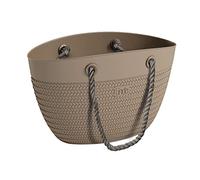 ADRIATIC BORSA IN VIMINI LINDA BAG COLORE FANGO CON MANICO IN CORDA - PRODOTTO ITALIANO