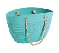 BORSA LINDA BAG TURCHESE ITALIA IN PLASTICA C/MANIGLIA MARE SHOPPING