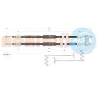 ADRIAUTO 13.0291.1 Cavo comando, Freno stazionamento per FORD