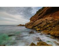 adrium Immagine acrilica 120 x 80 cm: tramonto sulla spiaggia tra le rocce vicino alla città di Denia. Distretto di Valencia, Spagna. (102961899)