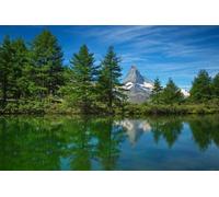 adrium Immagine composita in alluminio 90 x 60 cm: riflessioni marroni nel lago Grindjisee vicino a Sunnegga (67776204)