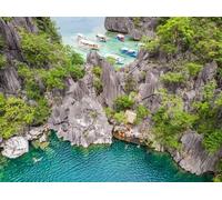 adrium Immagine in alluminio composita 50 x 40 cm: vista aerea del lago Barracuda sull'isola del Paradiso di Coron, Palawan, Filippine - destinazione tropicale (135715482)