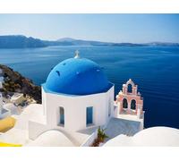 adrium Immagine in alluminio composita 70 x 50 cm: Santorini, Grecia. Uno sguardo all'architettura tradizionale greca. villaggio di Oia, isola di Santorini, Grecia. (173672915)