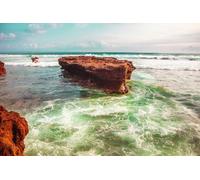 adrium Immagine in legno 110 x 70 cm: rocce e scogliere sotto le onde vicino alla costa dell'isola di Bali, Indonesia. Una spiaggia nell'Oceano Indiano. (199541051)