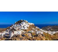 adrium Immagine in legno 160 x 80 cm: Grecia tradizionale. Vista di Hora e mulini a vento sull'isola di Serifos (40966327)