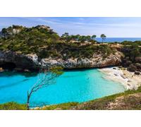 adrium Immagine in legno 50 x 30 cm: acqua di mare Azure di Cala des Moro Beach, Majorca Island, Spagna (94184578)