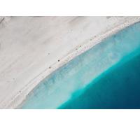 adrium Immagine in legno 60 x 40 cm: onda blu del mare sulla spiaggia sabbiosa. Vista dall'alto sul mare