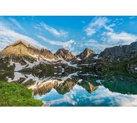adrium Immagine in legno 60 x 40 cm: riflessioni del Caucaso sul lago Tobavarchkhili, trekking, escursionismo, Svaneti, Georgia (132565078)