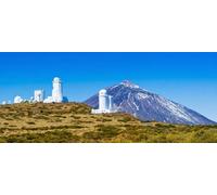adrium Immagine in legno 70 x 30 cm: Telescopi dell'Osservatorio astronomico Izana al Parco Teide e al vulcano Teide nella stagione invernale, Tenerife, (150482038)