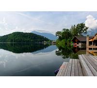 adrium Immagine in legno 80 x 50 cm: bellissimo lago Altausseer nelle Alpi austriache (59096773)