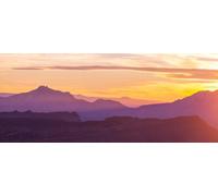 adrium Immagine poster 100 x 40 cm: sagoma di montagna all'alba in Cile, Sud America (253747680)